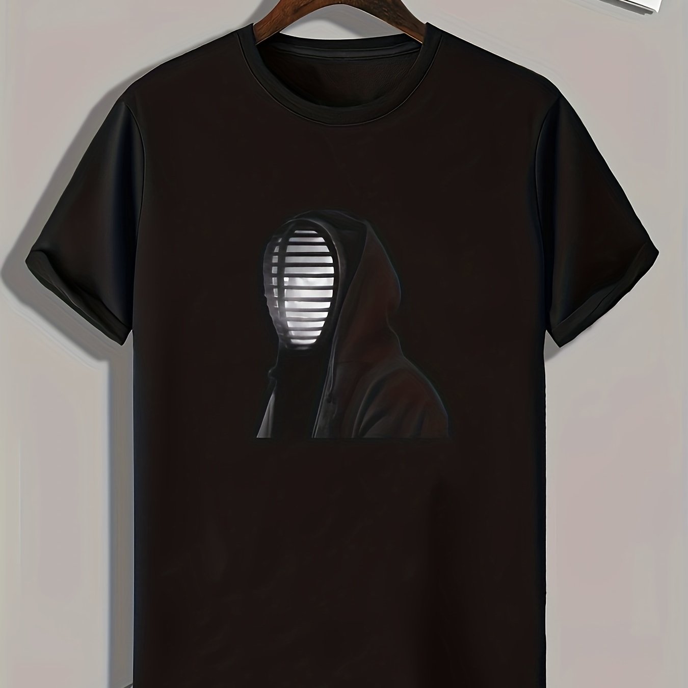 Masked Person Print Men's Graphic T-shirt for Summer