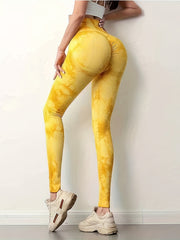 Tie Dye Quick Drying Yoga Pants High Waist Leggings