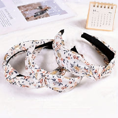 Floral Print Women Headband Wide Cloth Hairband Vintage Hair Accessories