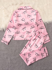 Girls Cat Shirt Pants Pajamas Set Kids Clothes