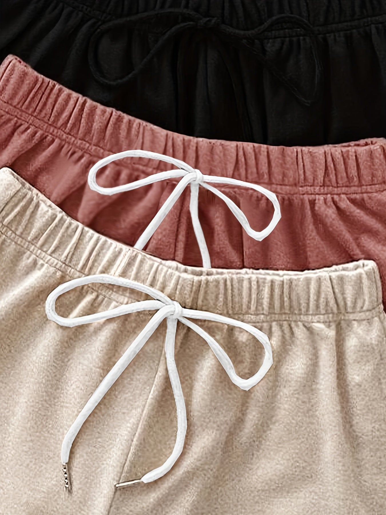 3-Piece Pajama Set: Cami Top & Lace Up Shorts