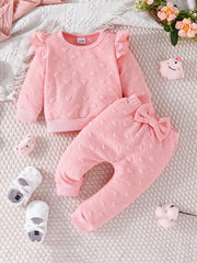 Baby Girl's Love Star Graphic Long Sleeve Top & Trousers Set