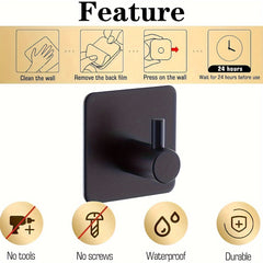 Stainless Steel Adhesive Hooks for Hanging Coat Hat Towel