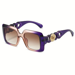 Flower Square Sunglasses UV400 Sun Shades with Case