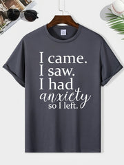 Men's Round Neck Print Tee Short Sleeve Casual T Shirt