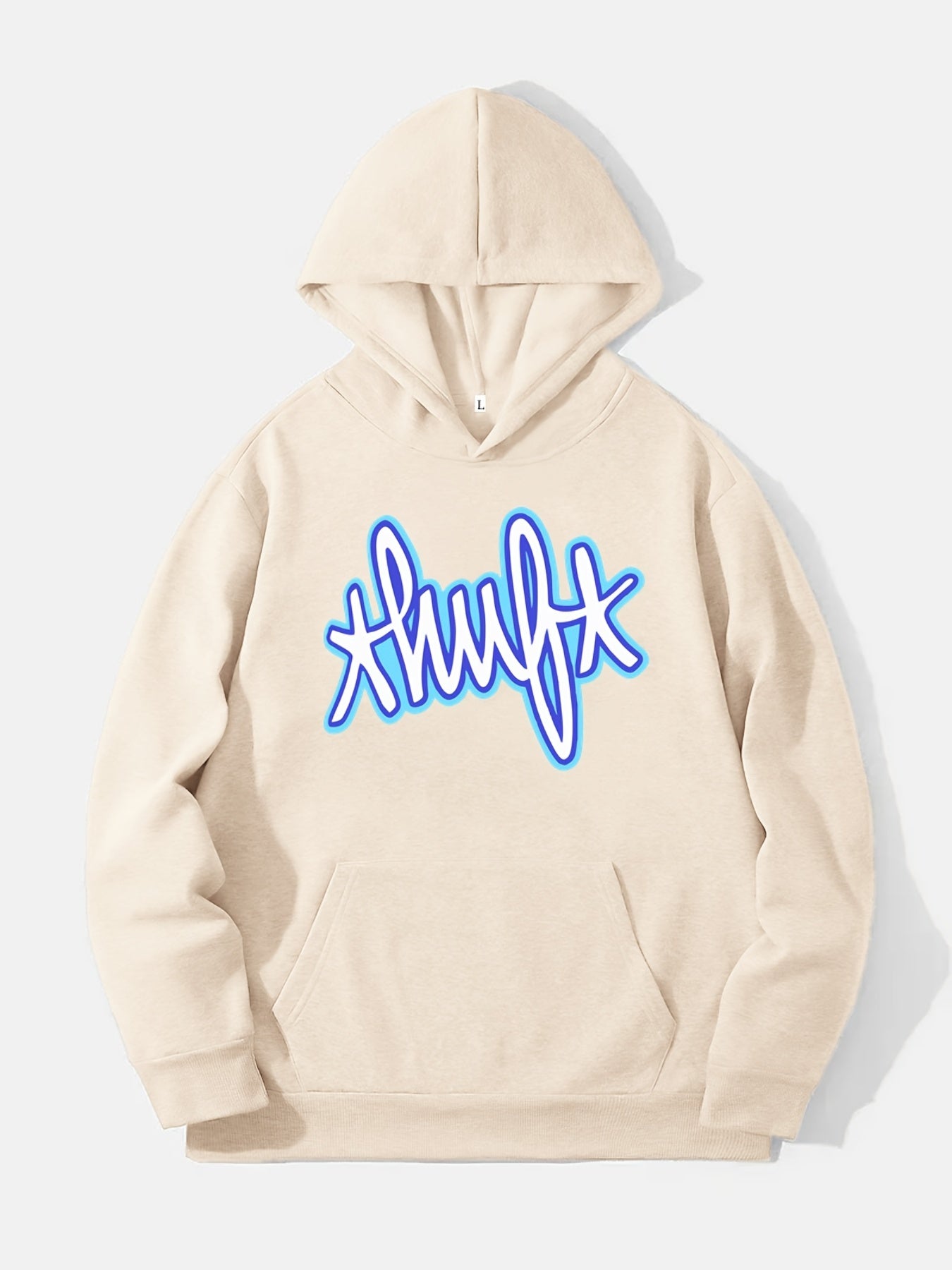 Letter Print Hoodie Men's Casual Graphic Pullover Hooded Sweatshirt
