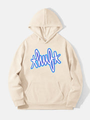Letter Print Hoodie Men's Casual Graphic Pullover Hooded Sweatshirt