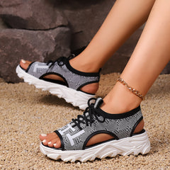 Women's Open Toe Platform Sandals Woven Sports Sandals