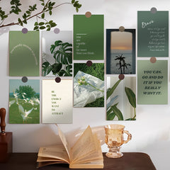 10pcs Green Plant Landscape Postcards Room Wall Decoration