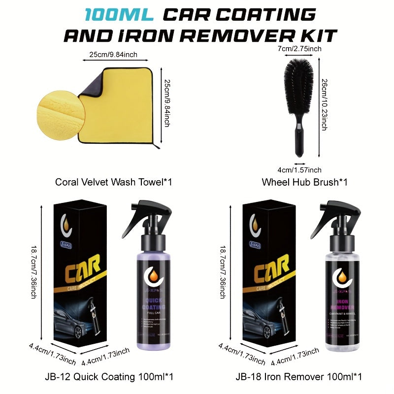 Car Coating & Iron Remover Kit 50-200ml Protect Wheels & Brake Discs
