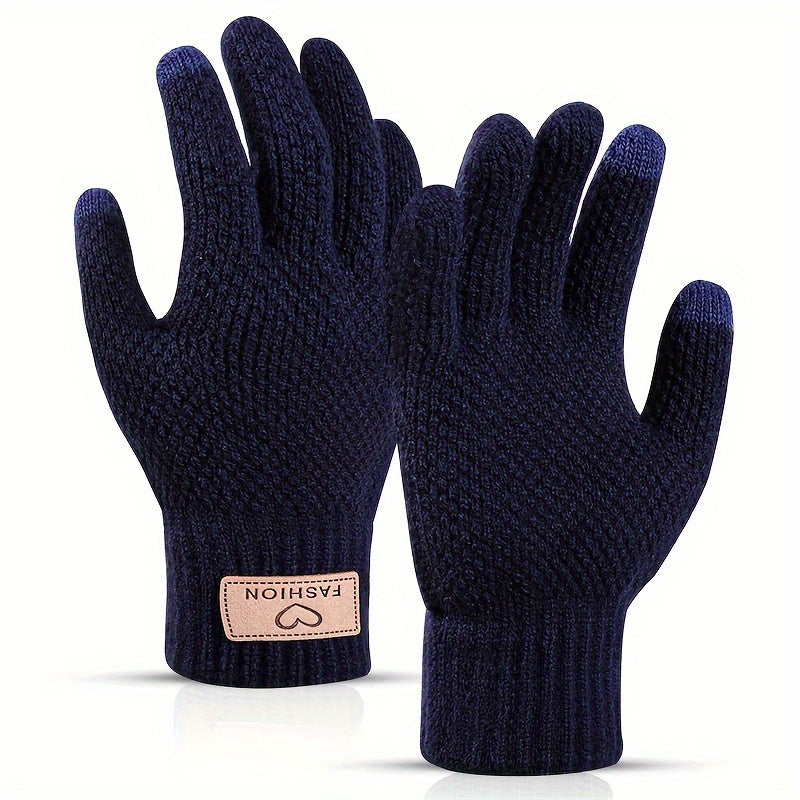 Knitted Pineapple Pattern Gloves for Men Women Non Slip Warm Gloves