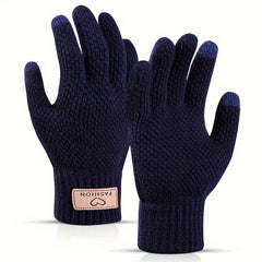 Knitted Pineapple Pattern Gloves for Men Women Non Slip Warm Gloves