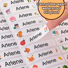150 Personalized Waterproo Name Sticker Transparent Label School Custom