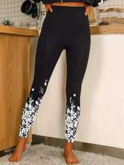 Star Print High Rise Skinny Leggings
