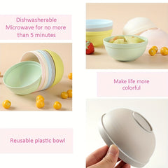 6pcs Plastic Meal Bowl Set for Home and Outdoor Camping Picnic