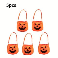 10pcs Halloween Candy Bag Portable Pumpkin Bag Halloween Decoration And Props