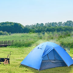 Outdoor Camping Double Layer Tent for 2 People Rainproof & Sunscreen