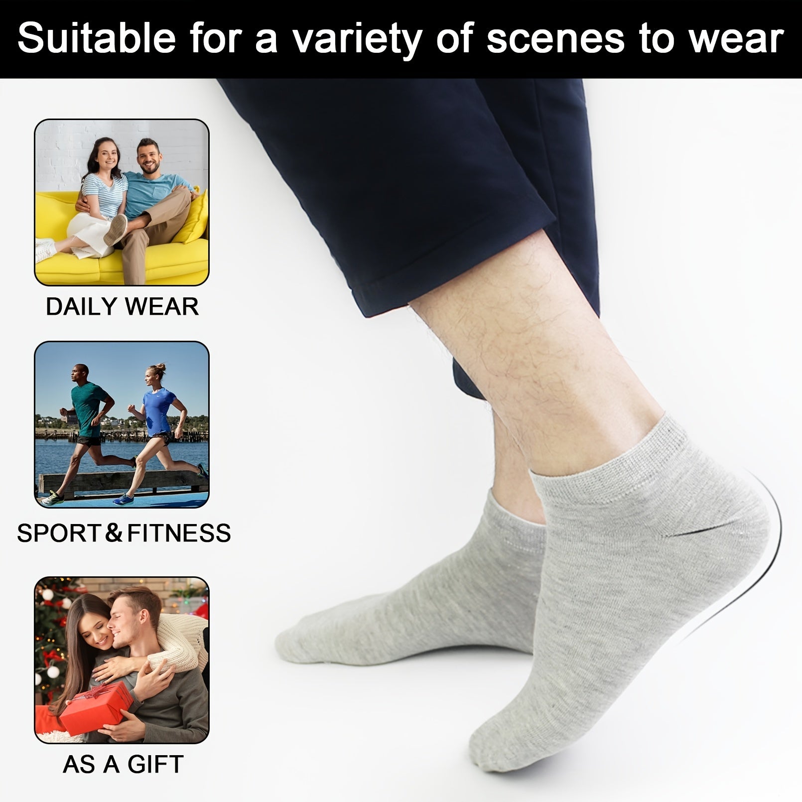 6 Pairs Solid Ankle Socks Comfy Short Women's Stockings Casual All match