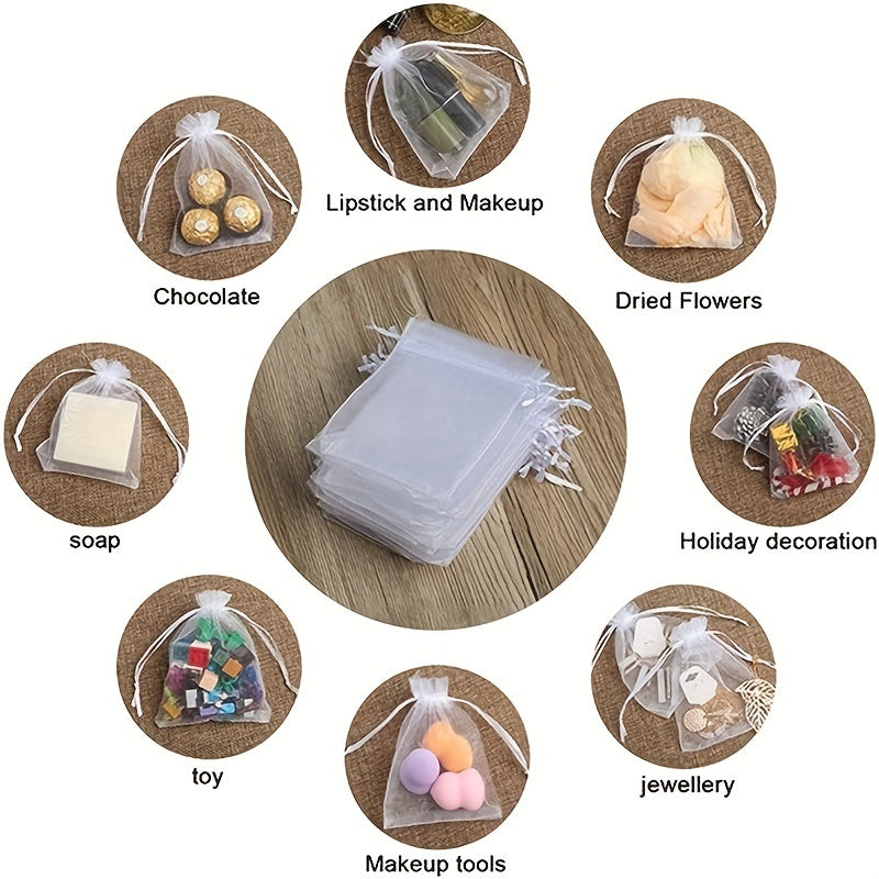 20pcs Transparent Organza Bags Wedding Gift Bags Jewelry Gift Bags