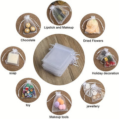 20pcs Transparent Organza Bags Wedding Gift Bags Jewelry Gift Bags