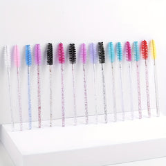 50pcs Crystal Eyelash Brushes for Extensions and Makeup