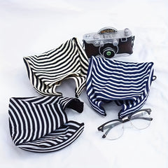 Striped Foldable Visor Hat Sun Protection Women