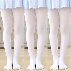 3 Pairs Girl's Pantyhose Floret Solid Knitted Leggings