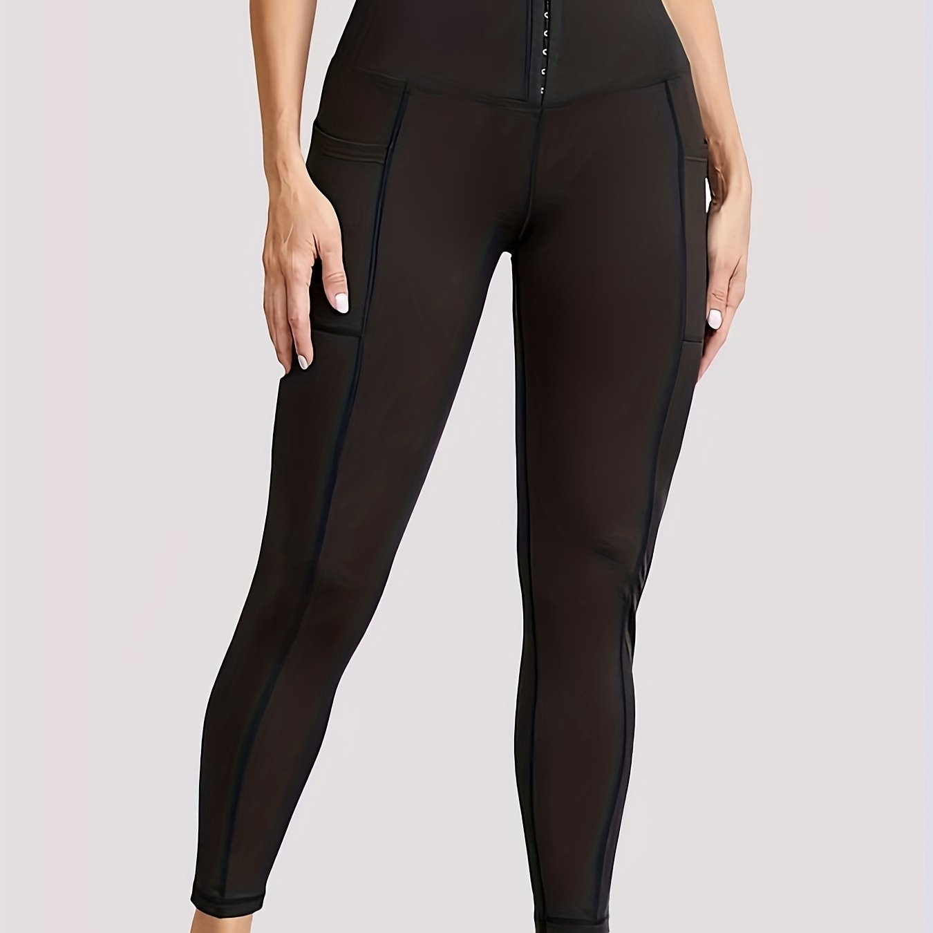 High Waist Tummy Control Plus Size Yoga Leggings with Pockets
