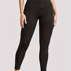 High Waist Tummy Control Plus Size Yoga Leggings with Pockets
