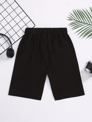 Boys Solid Shorts Elastic Waist Drawstring Quick-drying Casual Summer Outdoor