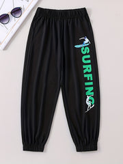 Teen Casual SURFING Elastic Waist Sweatpants Clothes