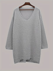 Solid V Neck Casual Sweater Long Sleeve Jumper