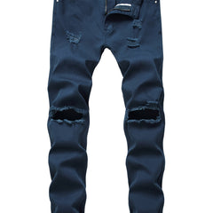 Men's Ripped Slim Fit Distressed Jeans