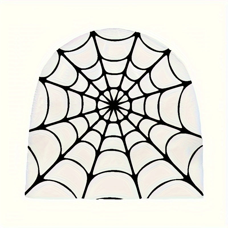 Y2K Winter Warm Beanie Hat with Spider Web Pattern