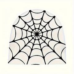 Y2K Winter Warm Beanie Hat with Spider Web Pattern