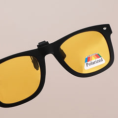 Polarized Clip On Sunglasses Drivers Matte Square Flip Up Anti Glare