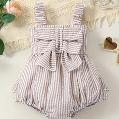 Baby Girls Striped Bowknot Onesie Clothes
