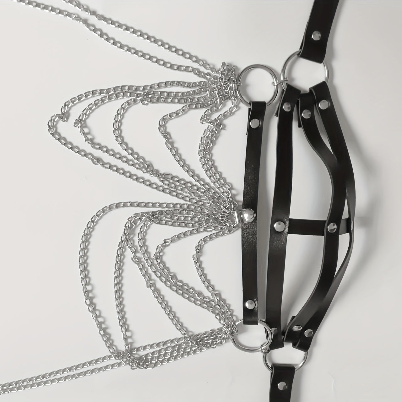 Gothic Chain Tassel Strappy Mask Halloween Cosplay Studded