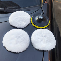 5pcs Wool Polishing Sponge Floor Waxing Car Boat Glass Cleaning Sponge