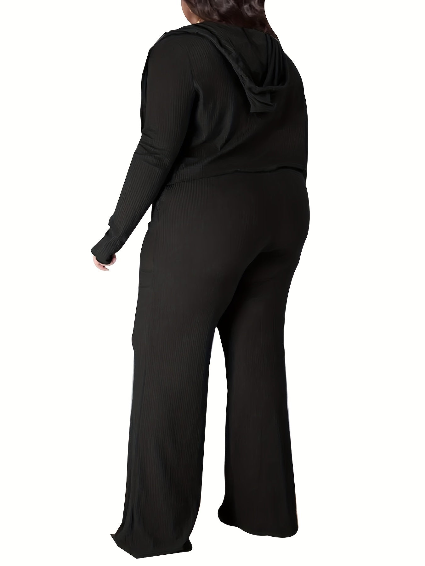 Casual Outfit Set Zipper Front Drawstring Hoodie & Cami Top & Pants