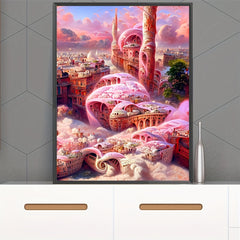 Fairy Tale Castle Landscape Canvas Painting Poster for Home Wall Decor