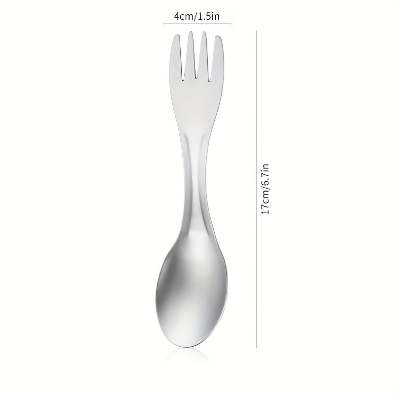 Titanium Stainless Steel 2 In 1 Spoon Fork for Outdoor Travel Camping