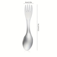 Titanium Stainless Steel 2 In 1 Spoon Fork for Outdoor Travel Camping