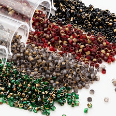 Vintage Gradient Glass Beads 1100pcs Smooth & Matte DIY Jewelry Wear-Resistant