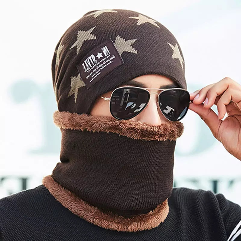 Youth Knitted Wool Hat Thick Warm Winter Cycling Hat
