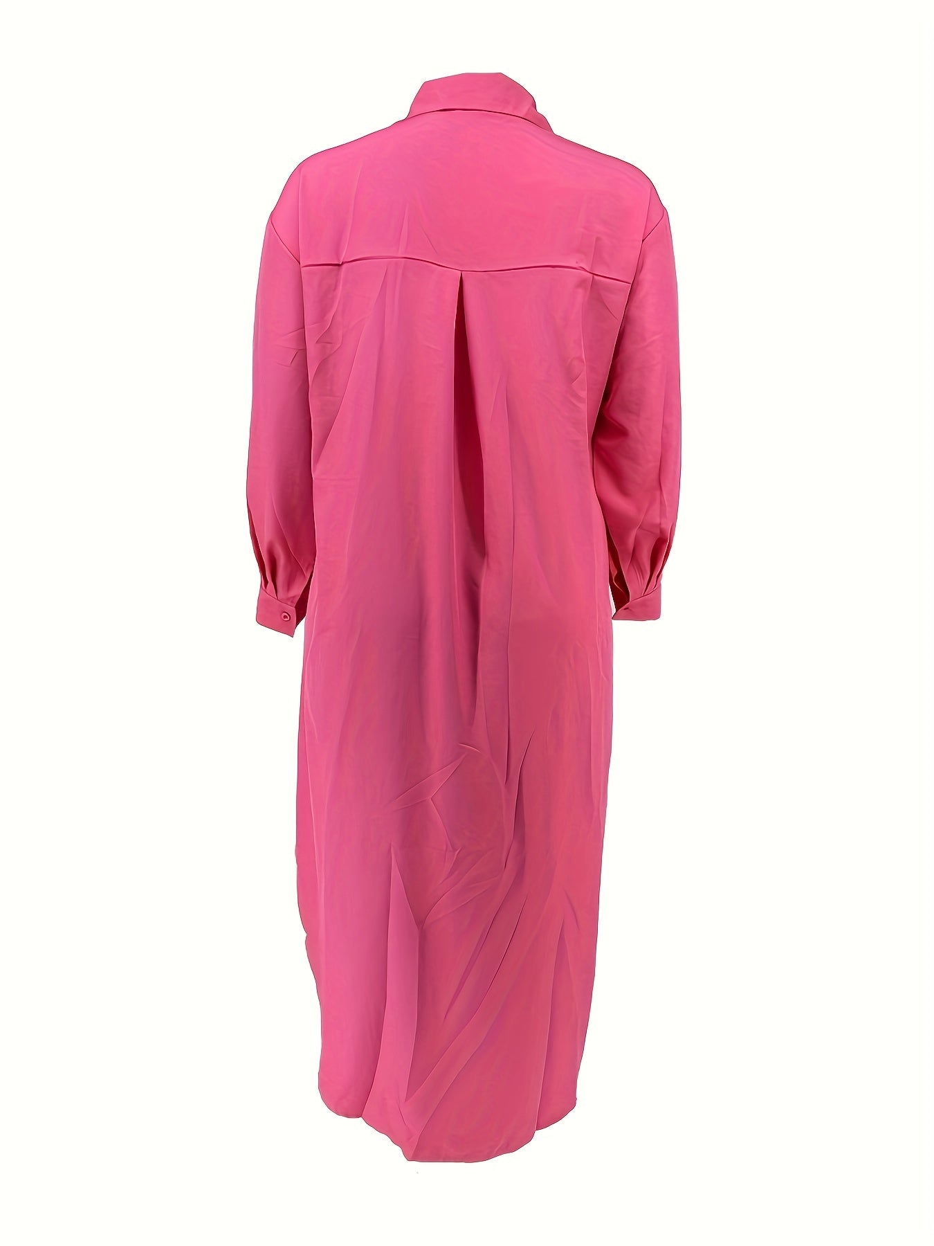 Solid Button-Up Maxi Shirt Dress
