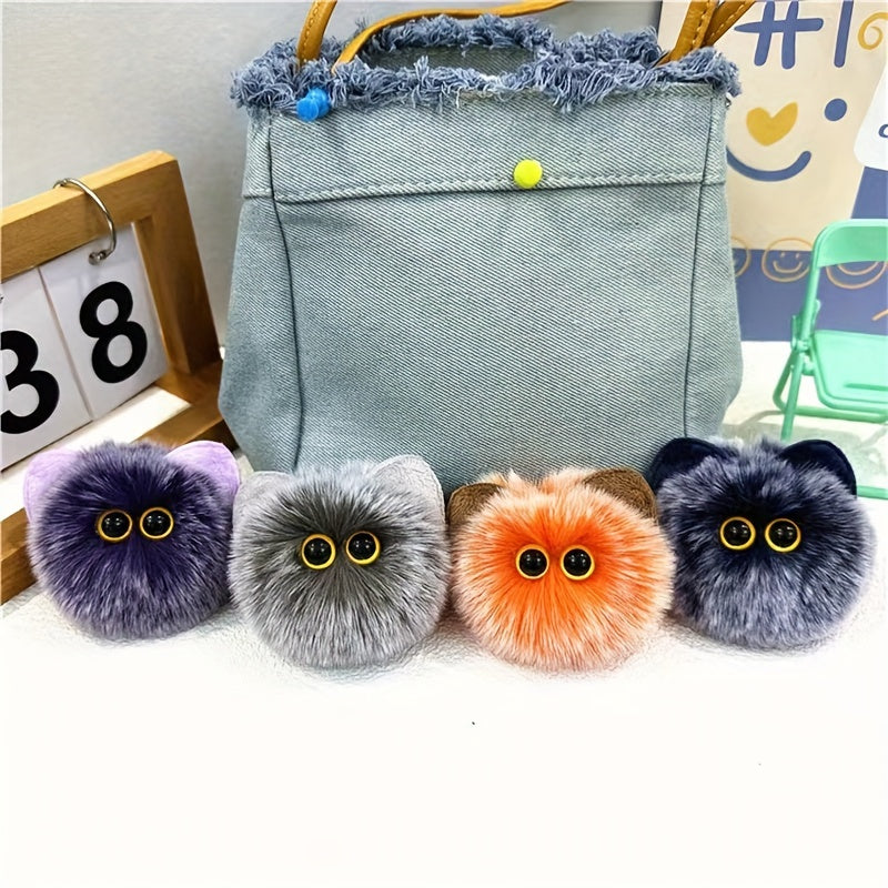 Blush Cat Ball Keychain Plush Doll Bag Cartoon Pendant Small Gift