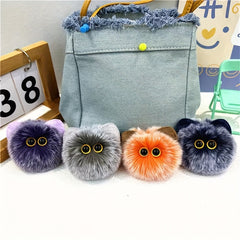 Blush Cat Ball Keychain Plush Doll Bag Cartoon Pendant Small Gift
