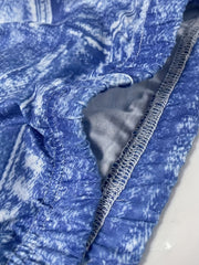 Denim & Flag Print Leggings Casual Skinny Cropped Leggings