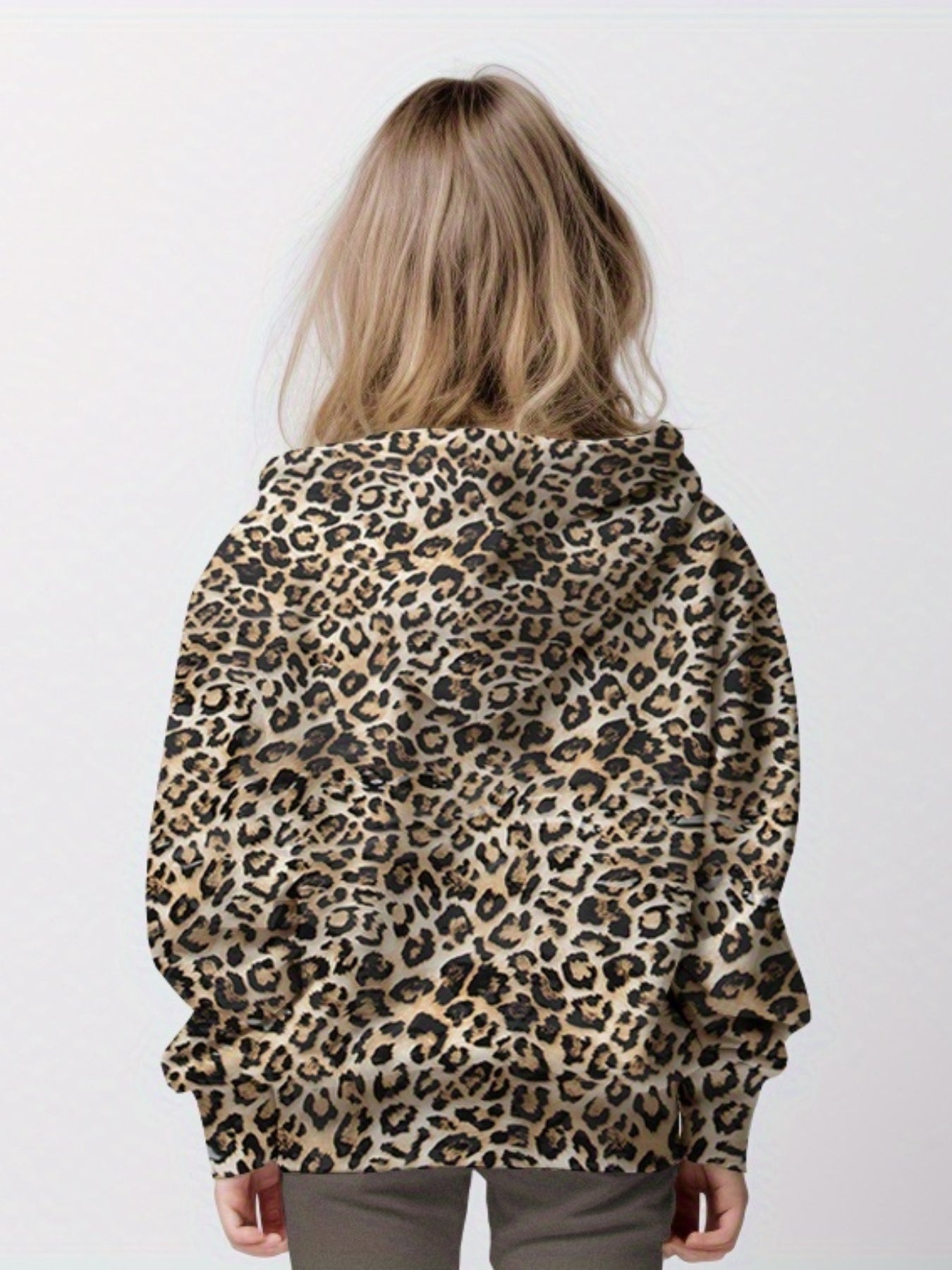 Girls' Animal Print Hooded Sweatshirt Pullovers Casual Hoodie Tops